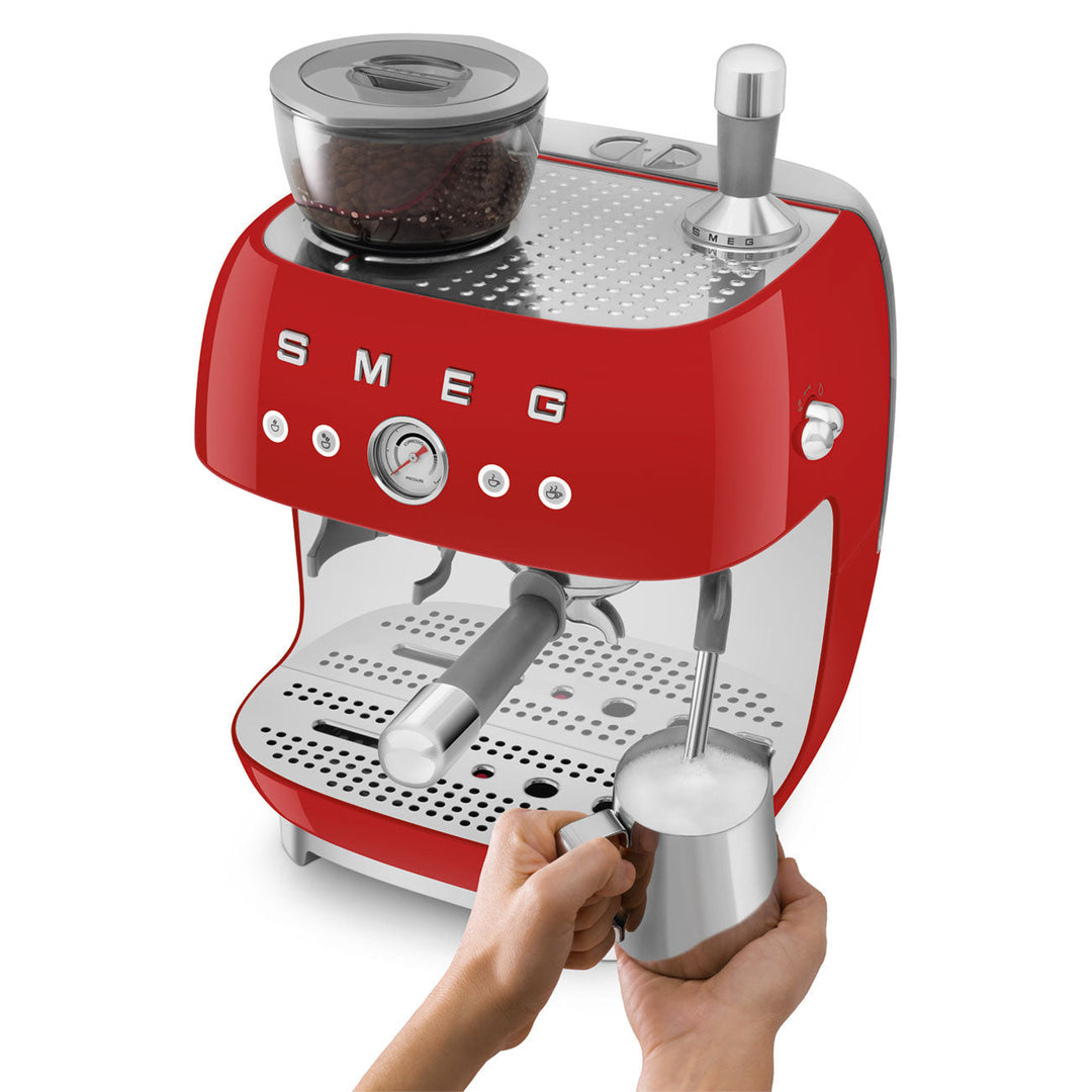 Espressomaschine mit Mahlwerk – Rot 